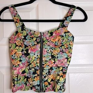 Divided By H&M Floral Bustier Top Size 2